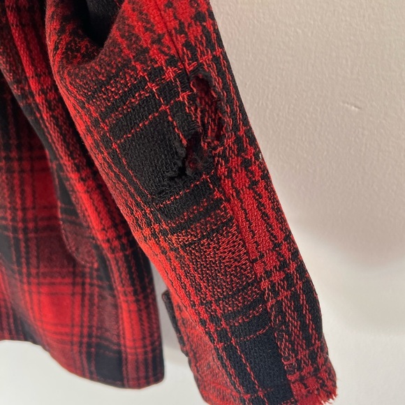 Sportwear Vintage 1940s Red Plaid Wool Button Front Hunting Jacket Size 44 - Picture 10 of 15